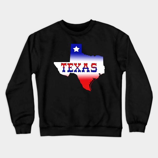 Texas map Texas flag Crewneck Sweatshirt by TheBlackCatprints